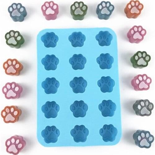 F3MF Dog Paws Keychain Epoxy Resin Mold DIY Crafts Earrings Pendant Silicone Mould