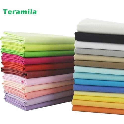 Teramila Cotton Fabrics 25 Solid Colors Charm Packs Fat Quarter Meter Home Textile For Bedding Quilting Patchwork Craft Clothing