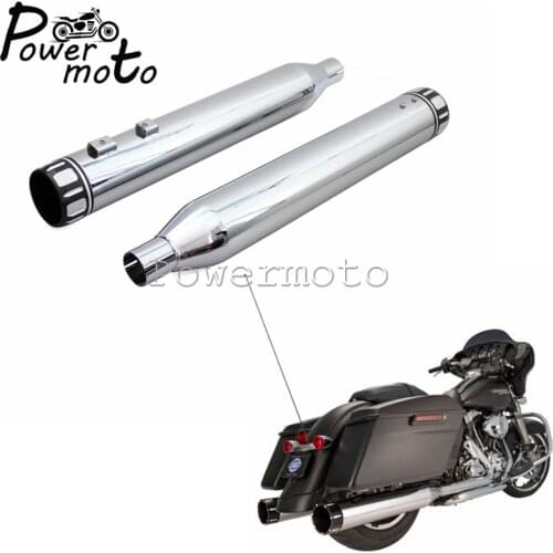 Motorcycle Roaring Series Chrome Exhaust Muffler Escape Moto Silencer Pipe For Harley Touring Road King Street Glide 1995-2017