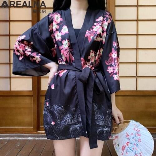 Kimono Women Cardigan with Belt Japanese Style Men Yukata Crane and Floral Printed Harajuku Cosplay Clothing Summer Beach Cape