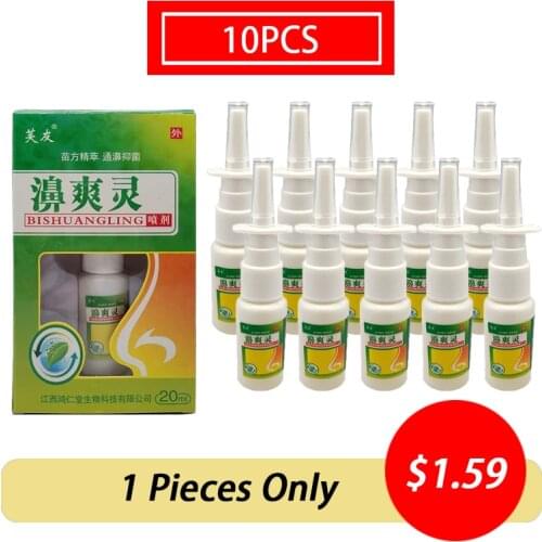 10pcs China Herbal Nose Spray Bi Shuang Ling Miao Nationality Essence Treat Rhinitis Clean Nose Protect Your Health