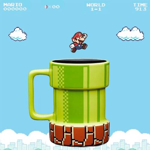 Super Mario Pipe Port Coffee Mug Cartoon Sewer Mouth Shape Cool Cups Best for Birthday Christmas Gift Kids Water Cups Milk Mugs