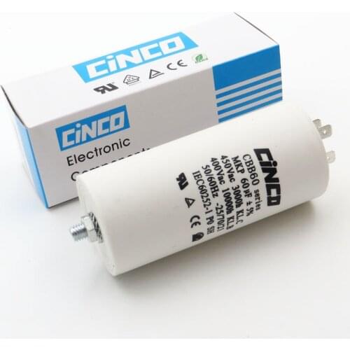 60uF 400V 450V CBB60 Motor Run Capacitors 4pins SH DB Polypropylene Film Ac 450VAC Water Pump electrical engine 60mfd 60mf