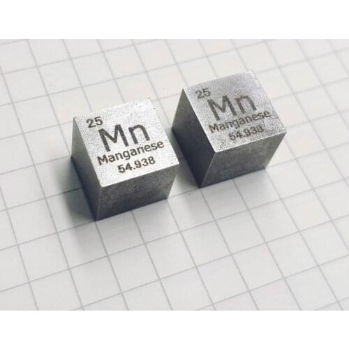 Manganese Metal Mn Cube 10mm 99.7% Pure Density for Gifts, Hobbies,Crafts,Collection Chemistry Science Experiments