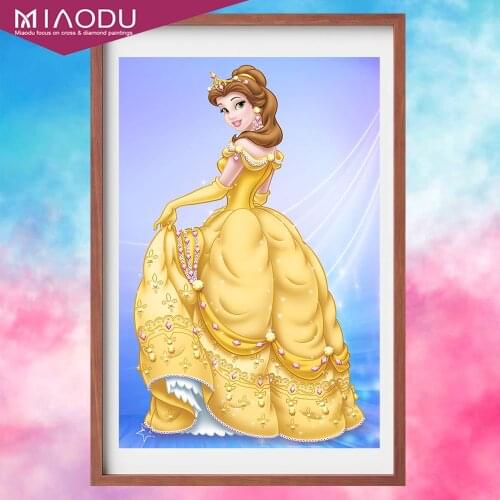 Disney Belle Princess Diamond Painting Beauty and The Beast Mosaic Embroidery Cross Ctitch Kits Picture Of Rhinestones Home Art