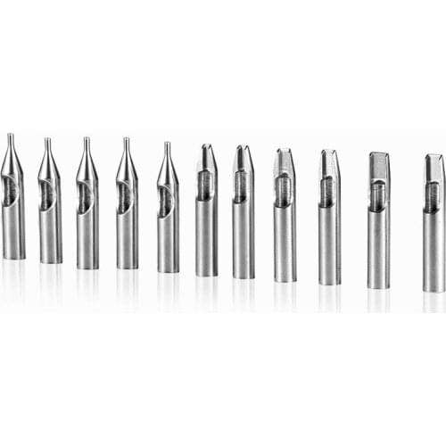 11PCS Stainless Steel Tattoo Nozzle Tips Set 3R 5R 7R 9R 14R Round Diamond Magnum Tattoo Tips Mixed
