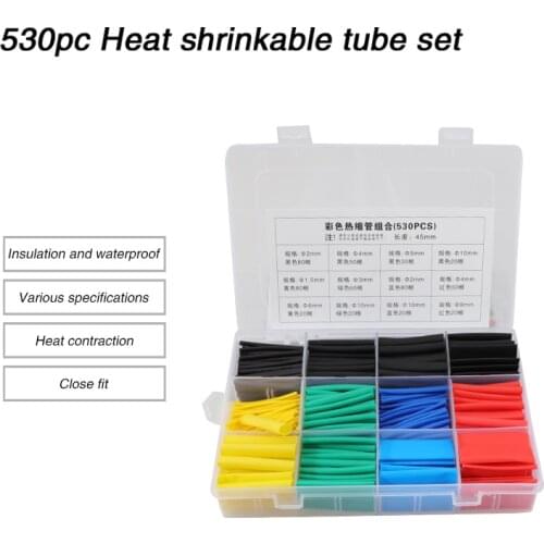 140 pc/300pc/530pc/560pc set heat shrink tube wire cable insulated sleeving heat shrink tubing set multicolor hose combination