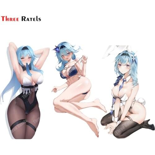 Three Ratels B71 Car Stickers JDM Eula Lawrence Genshin Impact Cute Girl Personalized Waterproof Decals And Stickers