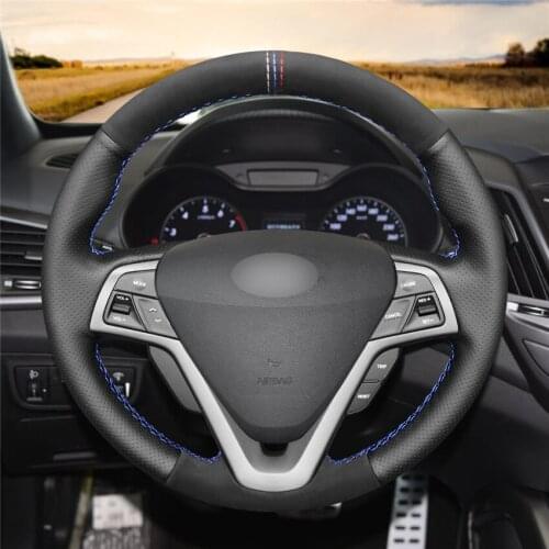 DIY Anti-Slip Wear-Resistant Steering Wheel Cover For Hyundai Veloster 2011-2017 Car Interior Decoration