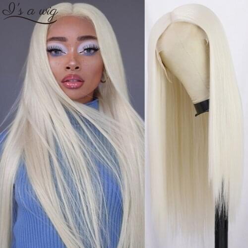 Is a wig T Part Lace Wigs Long Straight 60 Blonde Synthetic Lace Wigs for Black Women Brown Mixed Blonde Black Daily Use Hairs