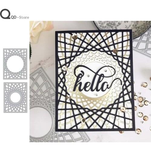 2021 New Cutting Dies Circular Hole Rectangular Overlapping Metal Cutting Dies for Scrapbooking Crafts Decoration Metal Die Cuts