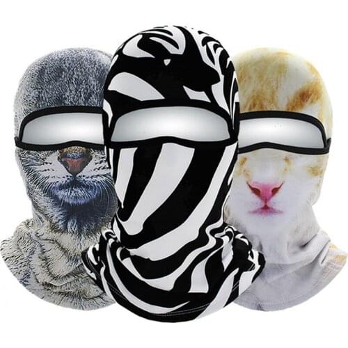 3d Animal Facekini 1 Hole Full Face Riding Ski CS Mask Hat Cap For Men Women Elastic Fleece Outdoor Windproof Adult Unisex Hats