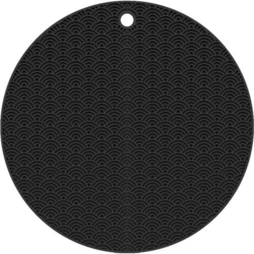 Silicone Induction Cooktop Mat Protector Round/Square Heat Insulated Pad Kitchen Protective Heat Insulation Black Hot Pot Mat