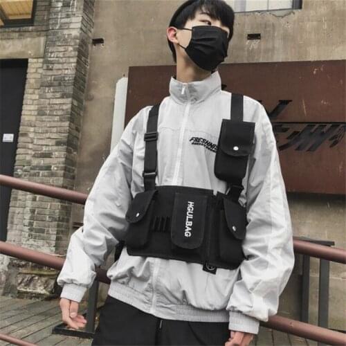 Tactical Chest Bag Men Black Gray Purple Brown Vest Bags Punk Hip Hop Waist Packs Brust Tasche Women Techwear Backpack Mochila