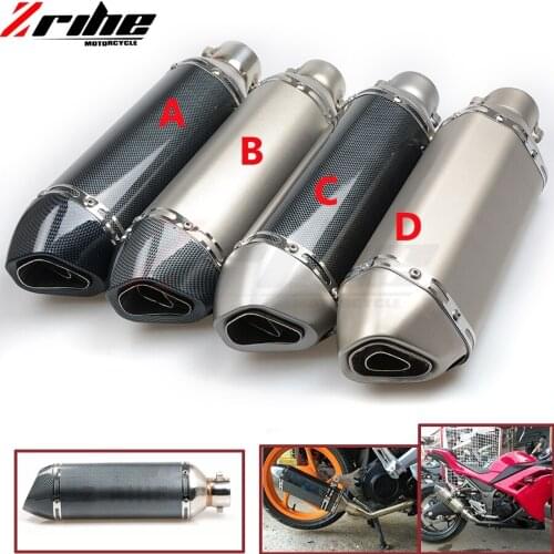 Motorcycle Exhaust Universal Muffler Motorbike 51mm Inlet Exhaust For Honda VFR 750 800 VTR1000F CBF1000 CBR1100XX CB1300