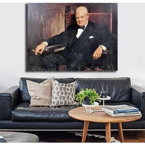 Winston Churchill Wallpaper HD Wall Art Canvas Poster And Print Canvas Painting Decorative Picture For Living Room Home Decor