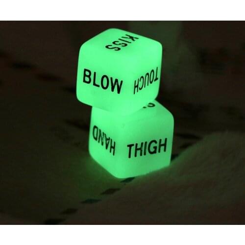 2pcs Funny Glow in Dark Love Dice Toys Adult Couple Lovers Games Aid Sex Party Toy valentines day gift for boyfriend girlfriend