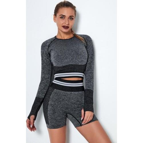 Women Activewear High Waist Push Up yoga shorts & tshirts Fitness set running Sportswear Gym Clothing workout Sports Suits