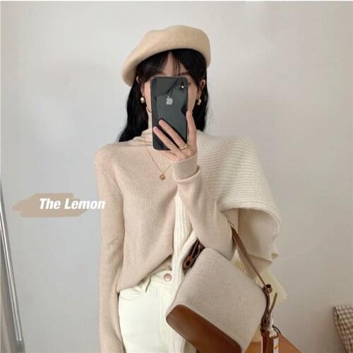 Woman Sweaters Pullover FallWinter Slim Internet Hot Top High Neck Inner Wear Knitwear For Women Femme Chandails