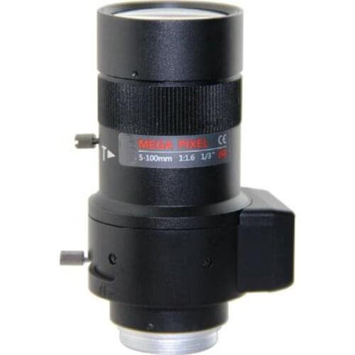 1.3 megapixel HD CCTV lens 5-100mm F1.6 1/3" DC Driven Auto Iris Vari-Focal, CS mount lens for ip cameras.lens