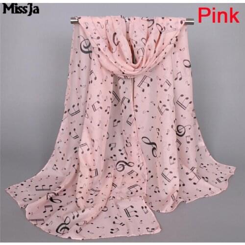 1pc colorful Winter Scarf Long Stoles Spring Muffler Chiffon Scarf Musical Note Chiffon Scarves Ladies Scarves Wraps 160*50cm