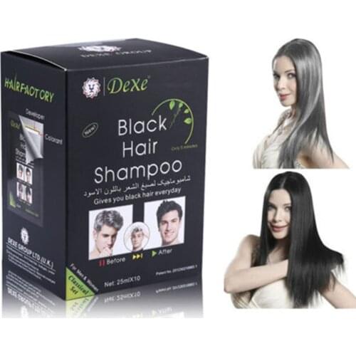 10 Bags Plant Black Dyeing Hair Color Grey Hair Dye Removal Strong Hold Shampoo Natural Make Your Hair Slightly Easy To Color