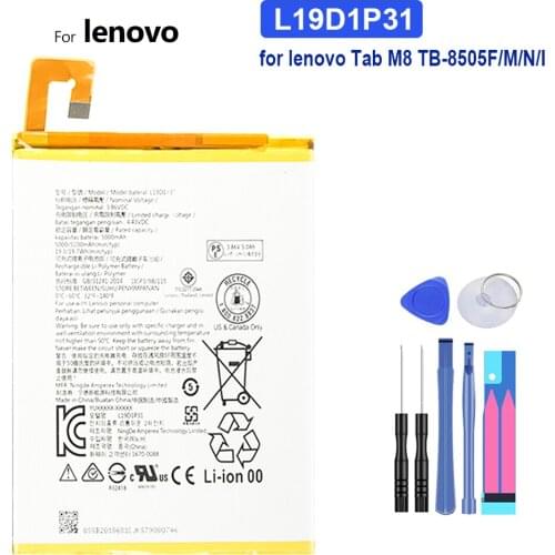 Tablet Battery L19D1P31 5000mAh for Lenovo Tab M8 TB-8505F/M/N/I