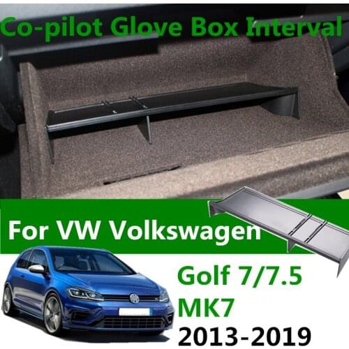 Car Glove Interval Box Storage Co-pilot Glove Box Interval For VW Volkswagen Golf 7/7.5 MK7 2013-2019 Box Separating Accessories