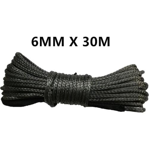 Free shipping 6mm x 30m synthetic winch lines uhmwpe cable plasma rope with sheath car accessories