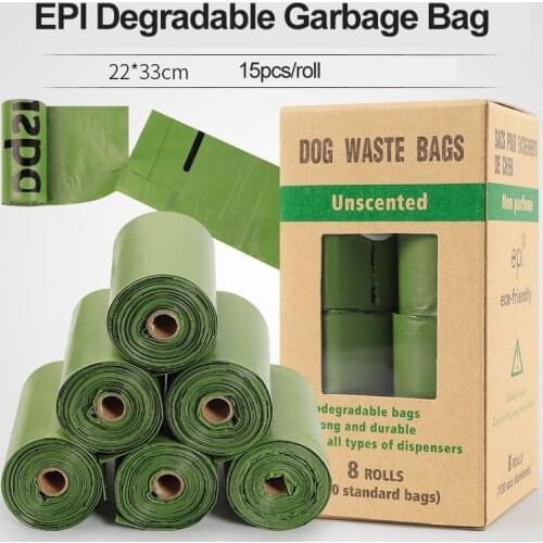 EPI Biodegradable Garbage Bags Disposable Dog Pooper Bag Environmentally Friendly Pet Poop Picking Bag Pet Cleaning Tools
