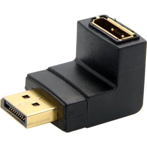 CY Down Angled 90 Degree DisplayPort Male to Female Extension Adapter