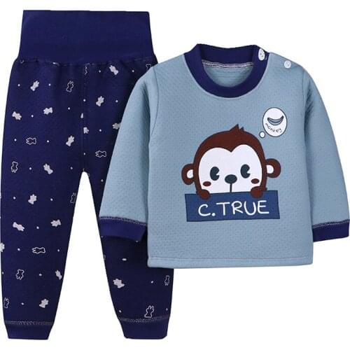 H1155 Baby Kids Pajamas Sets Cotton Boys Sleepwear Suit Autumn Girls Pajamas Long Sleeve Tops+Pants 2pcs Children Clothing