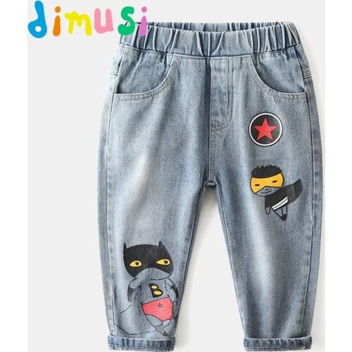 DIMUSI Boys denim jeans spring print washed denim Panties Jeans autumn Children Girls Shorts for Kids BC243
