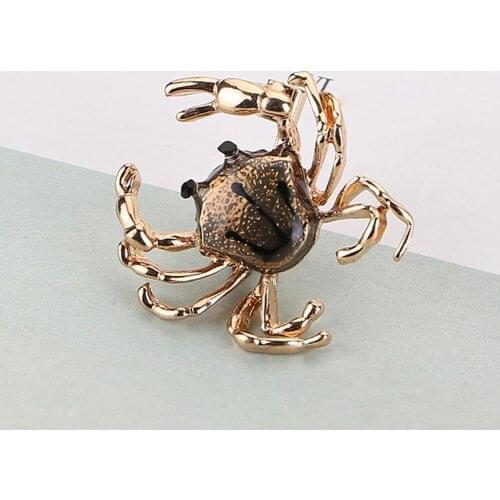 Cute Women Crab Shape Enamel Brooch Pin Shirt Sweater Neck Clip Backpack Badge fashion