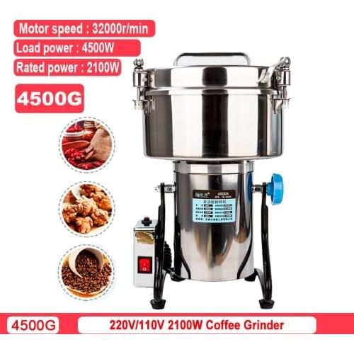 Commercial Coffee Grinder, 4500G Large-capacity Food Grinder, Ultra-fine Notoginseng Grinder, Whole Grains