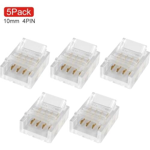 LED Strip Connector 4 Pin 10mm RGB Connector 5050 3528 RGB light Quick Connector Terminal Connector 5/10/20/50/100pcs