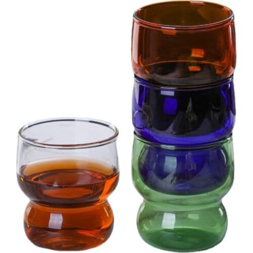 Can Stack 250-300ml Creative Double-Section Glass Cup with Spoon Beer Coffee Milk Cool Drinks Cup Fashion Drinkware Mug