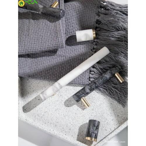 Brass + Marble Cabinet Handles Wardrobe Brass Knob Stone Drawer Pulls Dresser Knob Cupboard Handle European Furniture Hardware