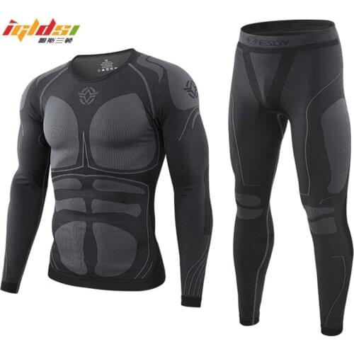 Mens Winter Thermal Underwear Set Long Johns Male Functional Training Camo Sports Sexy Fitness Long Johns Run Tracksuit