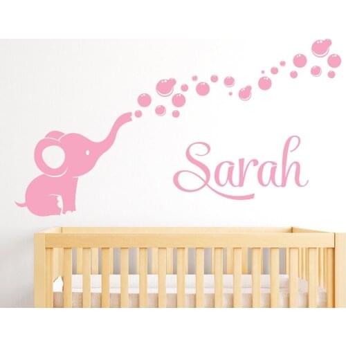 Soft Pink Vinyl Wall Decals For Girls Boys Bedroom Baby Nursery Wall Art Sticker Names Personalized Removable House Decor JW024