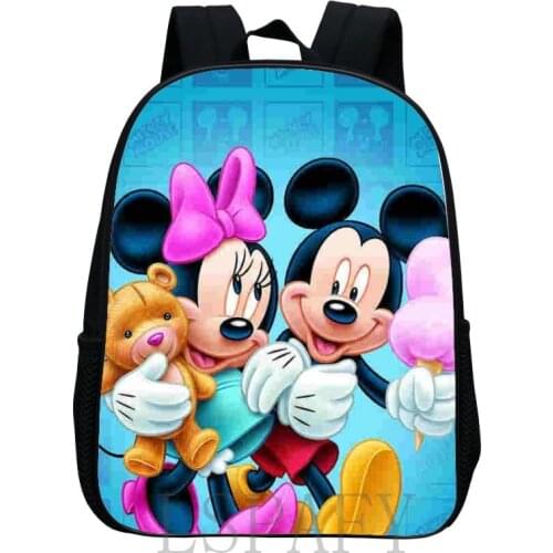 Disney Mickey Minnie Mouse Bag Nylon Backpack Girls School Bag High Quality Satchel Book Bag School Backpack For Childrens