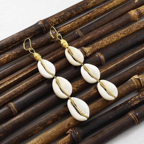 New Summer White Shell Drop Earrings for Women Bohemian Long Tassel Hanging Earring Holiday Party Pendientes Jewelry Gift
