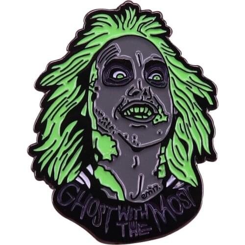 Ghost With The Most Enamel Pin Terrifying Evil Brooch Creepy movie themed Badge Horror Halloween Decor