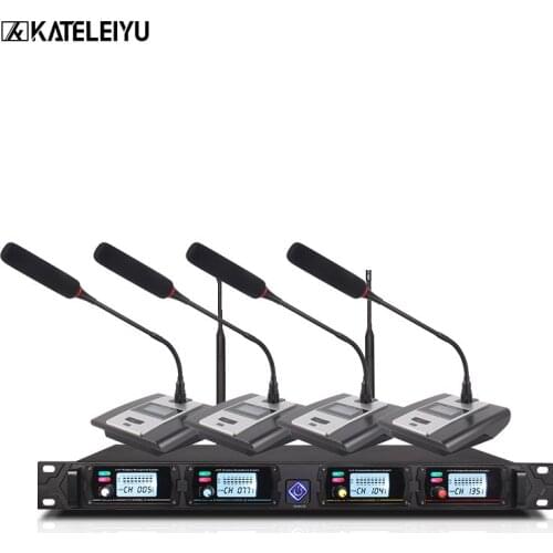 Professional Microphone System 8000GT UHF Channel Professional Dynamic Microphone 4 Conference Microphone Gooseneck Microphone