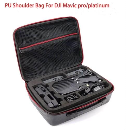 PU Carbon Grain Backpack Hard Portable Bag Shoulder Storage Bag Water-resistant Portable for DJI Mavic Pro/platinum Drone