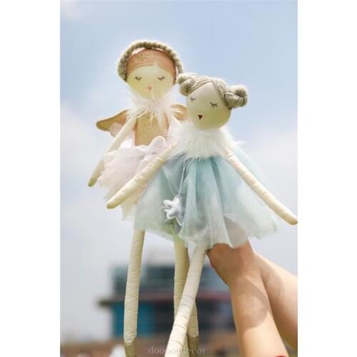 Cute Girls Cushion Sweet Sleeping Beauty Wings Lace Cloth Dolls Girls Room Decor Bed Cushion Plush Toys Living Room Pillows