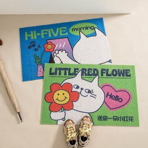 Lovely cartoon cat doormat non slipliving room kitchen bathroom hallway door mat PVC floor rug waterproof ground carpet