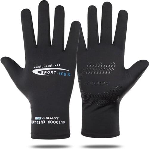 Sunscreen Gloves Men Summer Ice Silk Thin Anti-ultraviolet Riding Driving Non-slip Half Finger Fishing Gloves Men