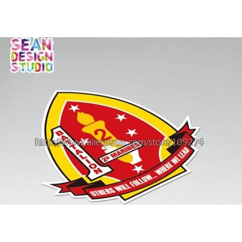 US Nevy 1st Battalion 2nd Marine Regiment USMC Auto Car SUV Motorcycle Waterproof Military Stickers Reflective Decal J02