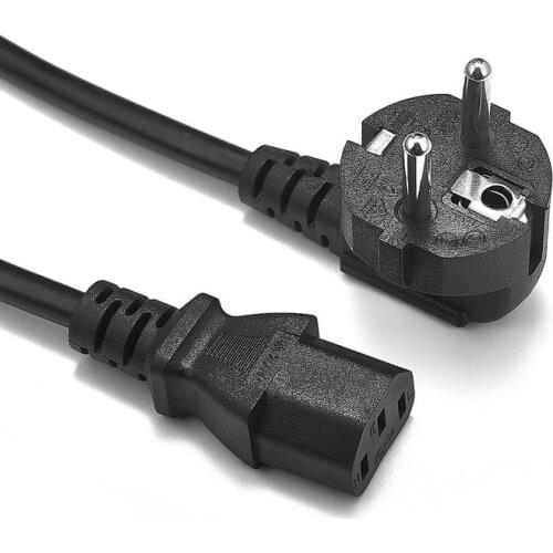 EU Power Extension Cord 1.5m 5ft 1.8m 6ft Euro Schuko Plug IEC C13 Power Supply Cable For Dell PC Computer Monitor Printer TV